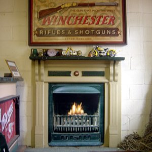 Sign Shop Fireplace