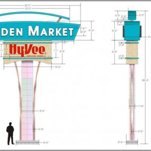 Drawing of Linden Market Mall Sign