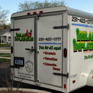 10' Trailer for inflatables company. Logo by us.