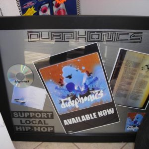 Old Pic and Frame turned into a Hip Hop Groups collection of Cds Bio and artwork.. 

Dubphonics.. I manage them. 

www.myspace.com/dubphonics