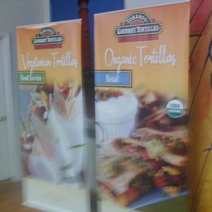 2 of the 6 completed 36"x84" trade show displays for Blue Marble Brands.