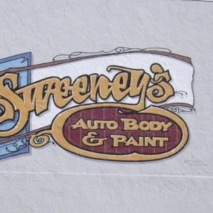 Sweeney's auto body shop sign...walldog style