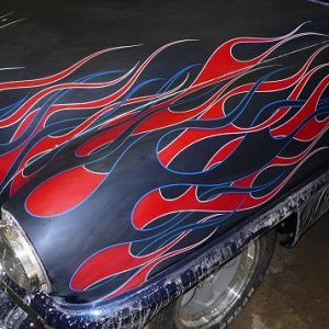 double flamejob on a 1956 Dodge coupe (a pretty rare car apparently)