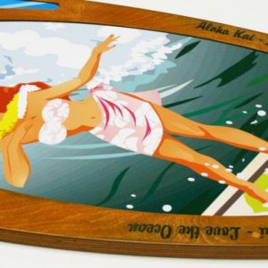 Surfer Girl Board Stained