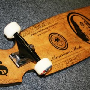 Engraved wood skateboard 2
Bottom detail left side of board