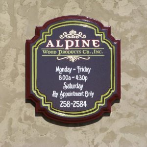 Alpine Wood Products - Marionville, MO
HDU substrate; hand lettered; 24k gold leaf