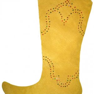 Heirloom Christmas Boot - Gold Suede with Rhinestones