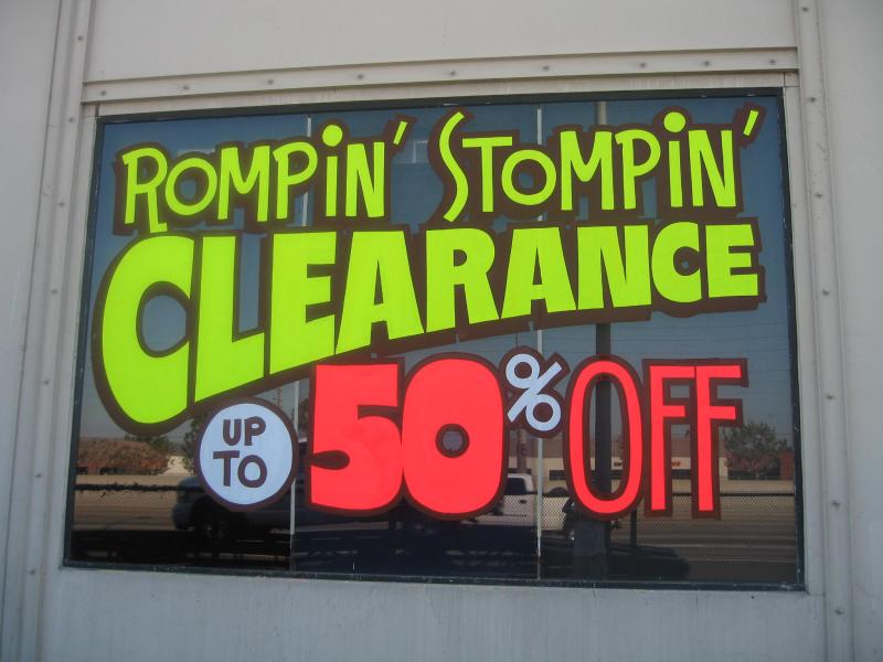 clearance sale window painting
