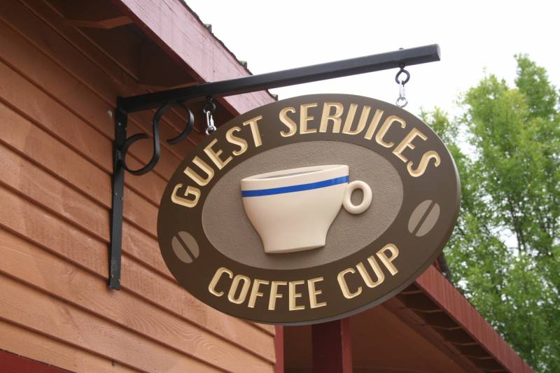 Coffee cup sign