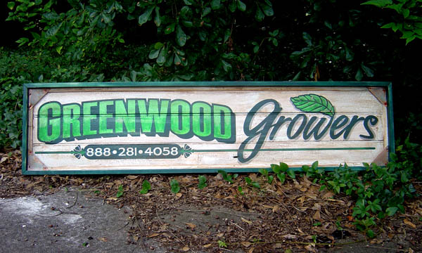 Green Wood Growers Antique Sign