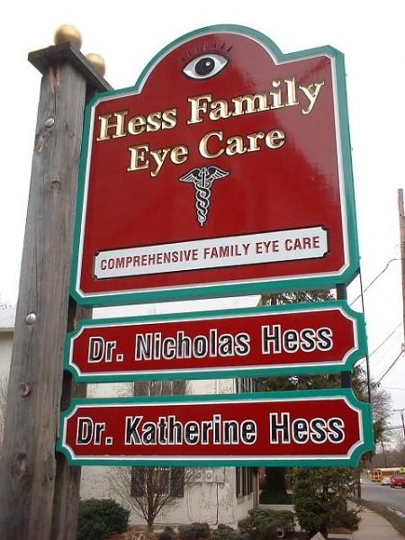 Hess Family Eye Care with gold leaf
