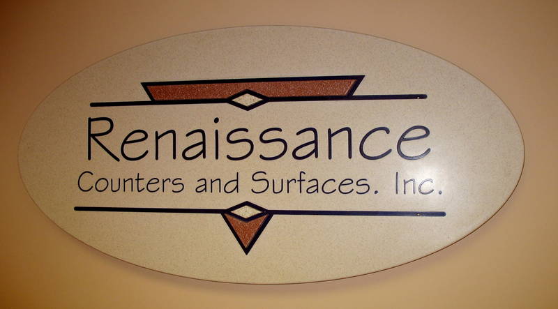 Our logo in Corian