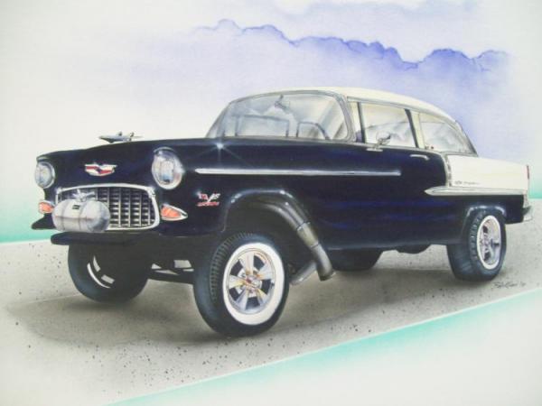 painted 1955 chevy gasser