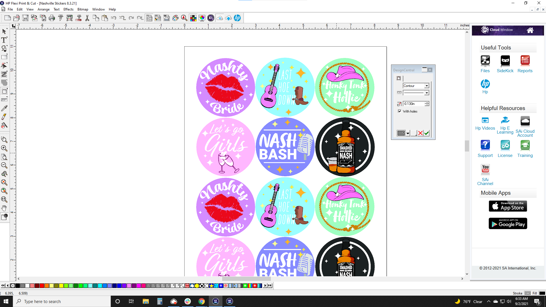 Contour cut not populating .png