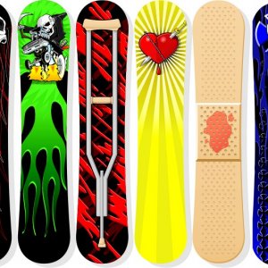 snowboards