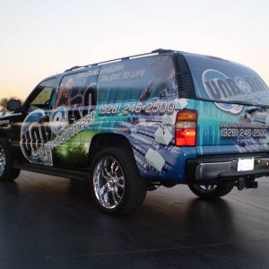 Unborn Entertainment partial wrap 2003 Suburban