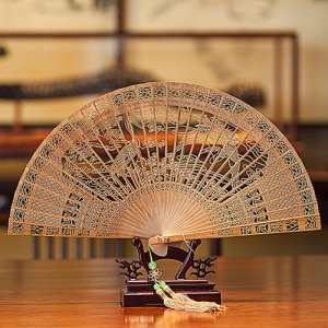wood handicraft fan