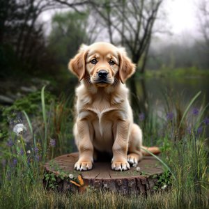 PUPPY ON STUMP.jpg