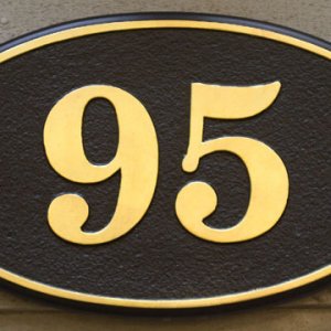 Sandblasted HDU house number sign