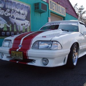 Fox Body Convertible Mustang Racing stripes