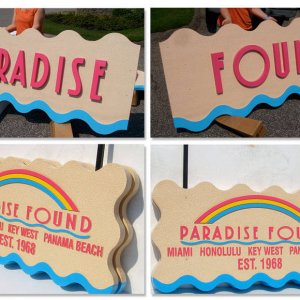 Some of this week's work: Paradise Found - Sign Foam III + CNC