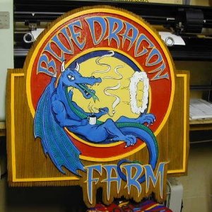 Sandblasted Cedar sign