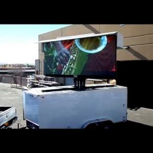 This is LED Video Wall Sign Trailer for Bass Pro Fishing