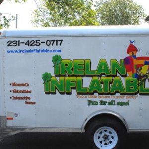 10' Trailer for inflatables company. Logo by us.