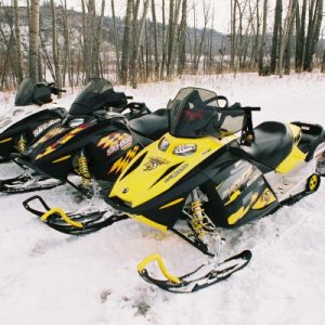 The fleet! From L to R--Stan's '07 renegade 800, Rob's '04 renegade 800, my 06 renegade 800