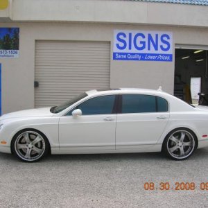 2008 Bentley Flying Spur before it gets wrapped for the Fireball Run.