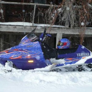 Mountain Max Snowmobile and helmet wrap.