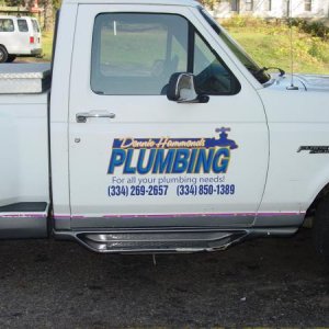 Truck lettering...the purple stripes were stripped off later.