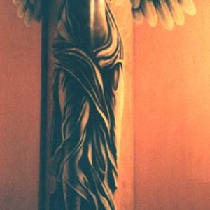 Winged Victory Mural on Fiberglass Pillar & Wall 20 x 9 ft. Commercial Art