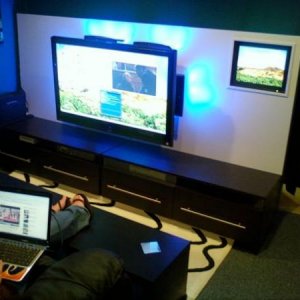 Wrap my wall white so my ambient lights would show up