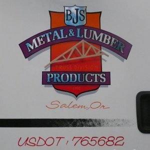 door on BJ's truck, all hand painted except for the chrome vinyl on the name