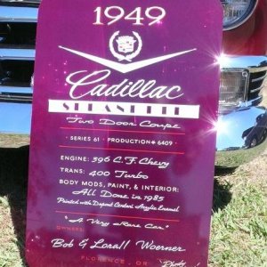 Cadillac carshow sign