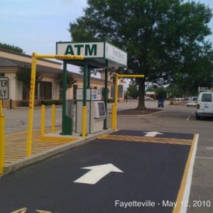 Atm canopy we built. construction, set-up, and signage. different angle.