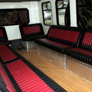 Interior I built for the party bus without the LED's on.