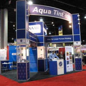 Aqua Tint Inks trade show exhibit.