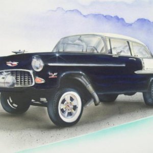 painted 1955 chevy gasser