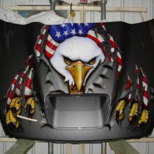 airbrushed dodge ram hood