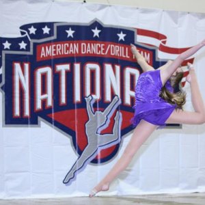 Kind of a cool banner we did for a cheer event.  Love how the girl is imitating the logo.