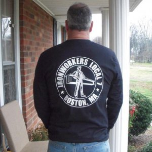 A vinyl heat transfer shirt for my husband.