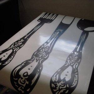 Wall decal for a dining room.