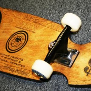 Engraved wood skateboard 3
Right side engraved detail of skateboard
