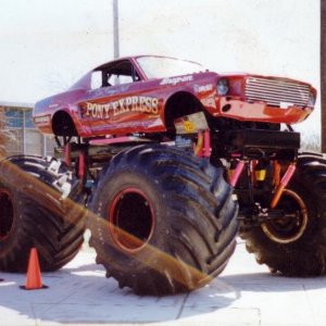 1 Ponyexpress monster truck airbrush and hand painted