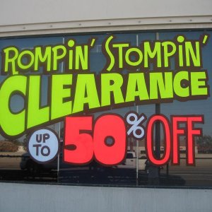 clearance sale window painting