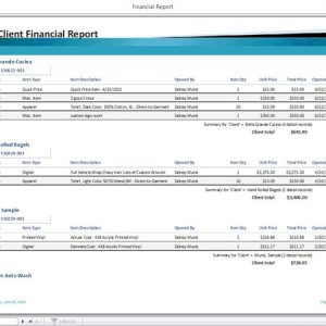 client financials