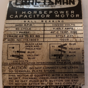 Motor Label