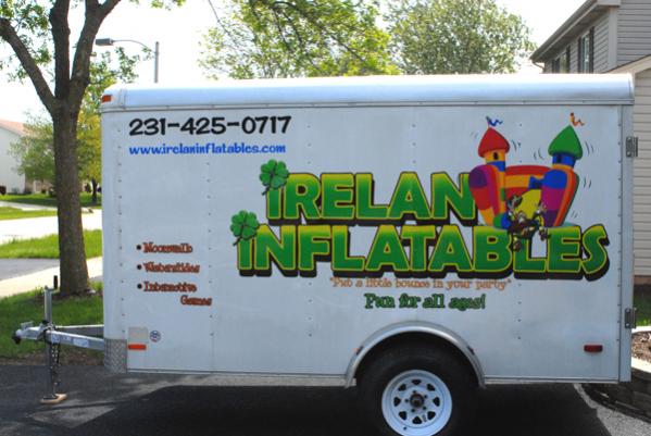 10' Trailer for inflatables company. Logo by us.